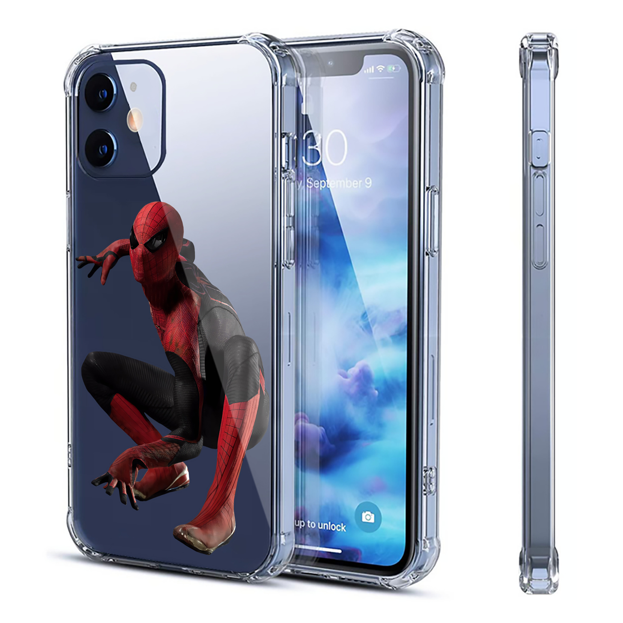 （画像用） Spider Man スパイダーマン 【iPhone 12シリーズ対応】透明スマホケース（クリアソフトケース）